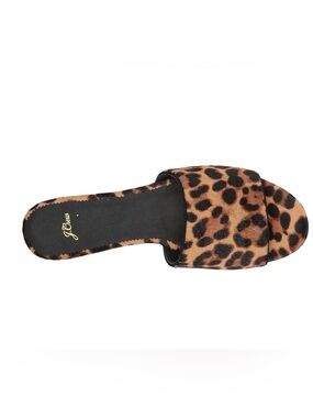 J. Crew Leopard Print Slide Mule in Brown/Black